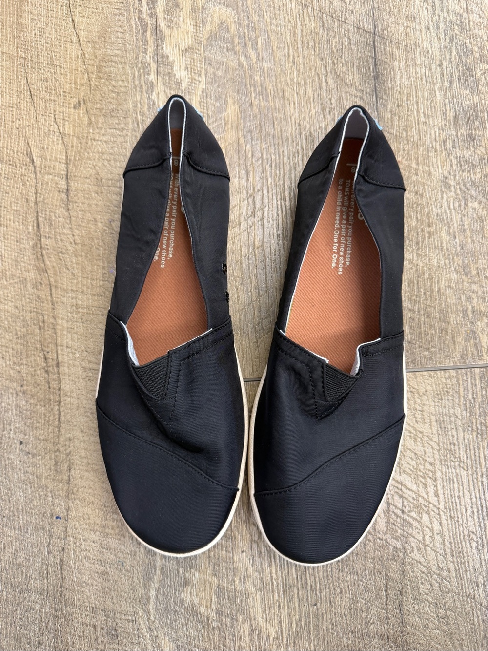 Toms Black Canvas Slip-On Flats